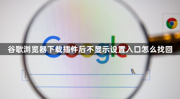 谷歌浏览器下载插件后不显示设置入口怎么找回1